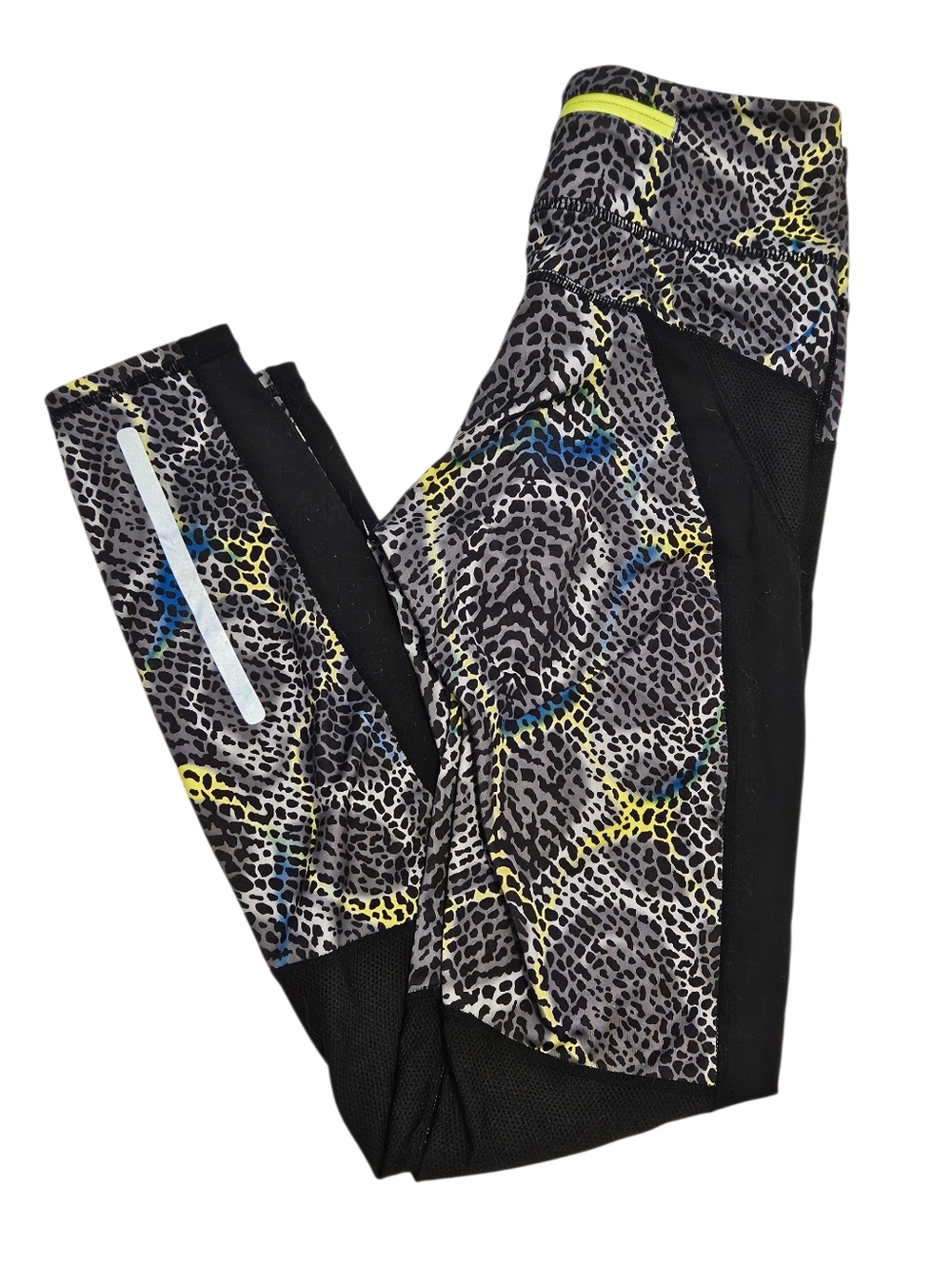 H&M Sport Printed Active Leggings in Black, Gray, Yellow